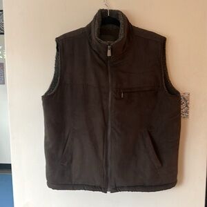 RAINFOREST Faux Shearling Lined Faux Suede Vest (Large)